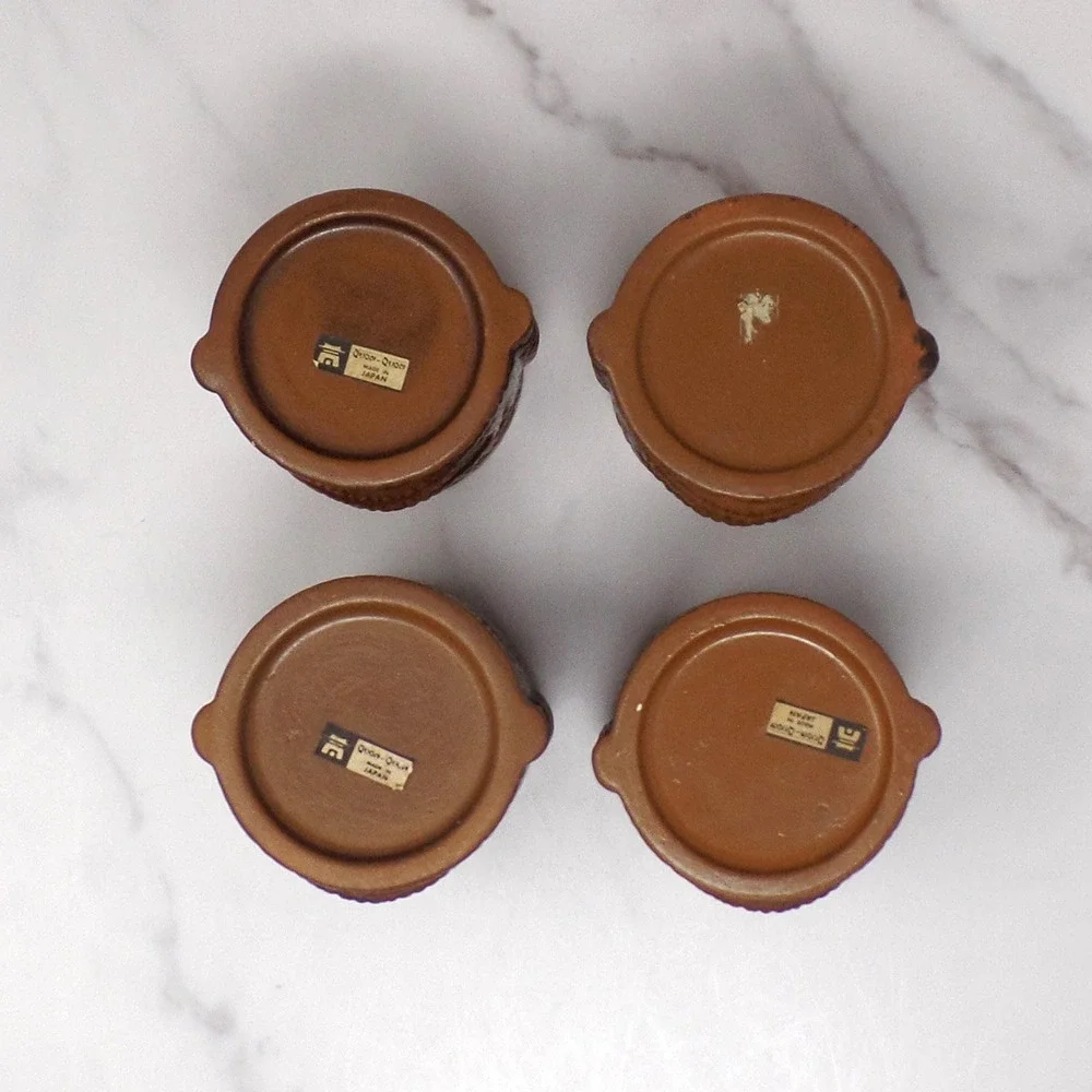Vintage Quon Quon Ceramic Tiki Cups, set of 4 (1960s)